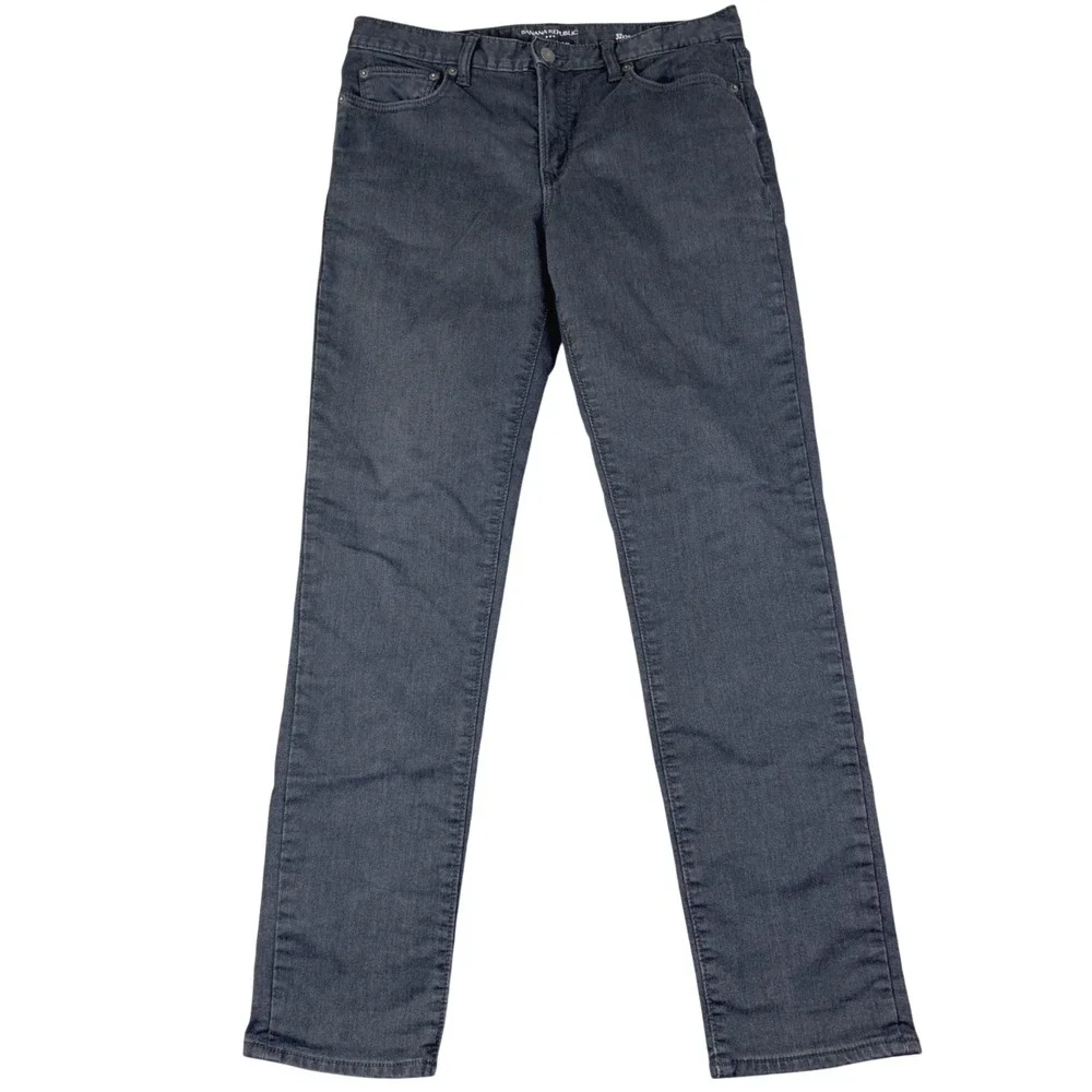 Banana Republic Mens 32x32 Gray Travel Jean Slim Fit Denim Pants Minimalist